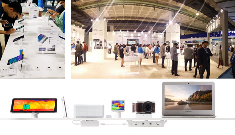 Lắp đặt thiết bị bảo vệ các sản phẩm của Samsung trưng bày tại triển lãm EXPO COMM China