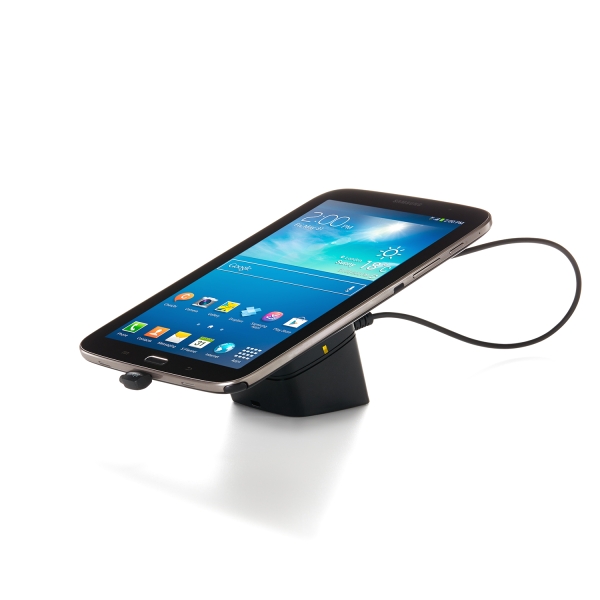 Thiết bị bảo vệ máy tính bảng Samsung Galaxy Tab trưng bày - mặt nghiêng