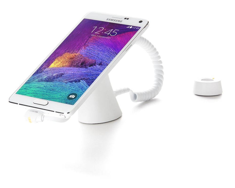 Chân đế trưng bày điện thoại Galaxy Note 4, loại chân đế nghiêng, màu trắng