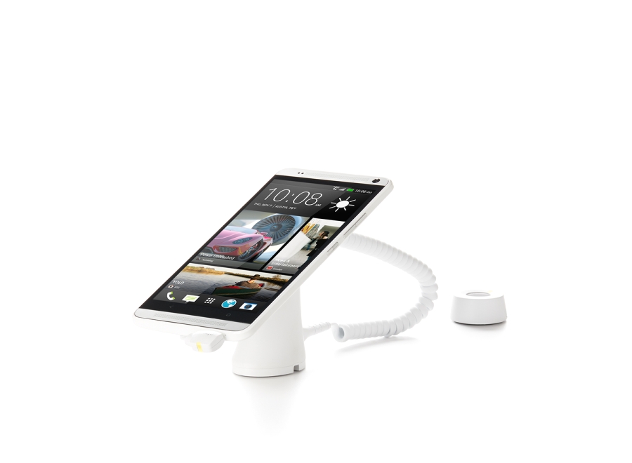 Chân đế trưng bày điện thoại HTC trưng bày, loại chân đế nghiêng, màu trắng